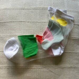 Poketo sheer patterned womens socks (new neverworn)